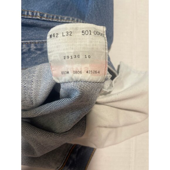 Levi 501 XX Men's 42x32 2006 Blue Denim Button Fly Jeans - Picture 9 of 14